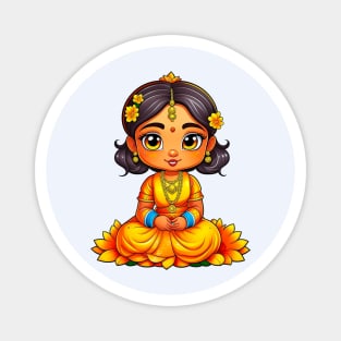 Gudi Padwa Chibi Girl Magnet